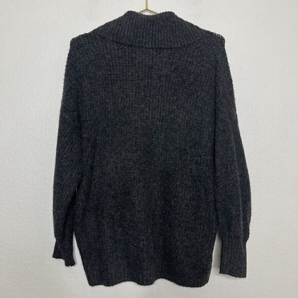 American Eagle Sweater XS/S Cardigan Open Knit Gray Long Sleeve Soft AF Longline - Picture 10 of 10